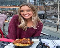 Courtney Raine eating non vegetarian food